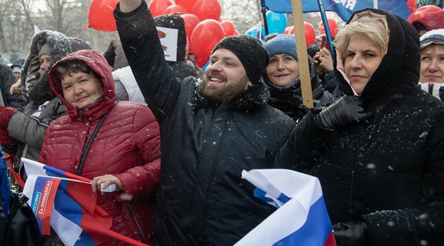 Празднование в Симферополе годовщины воссоединения Крыма с Россией
