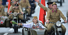 Участники военного парада, посвященного Победе в Великой Отечественной войне