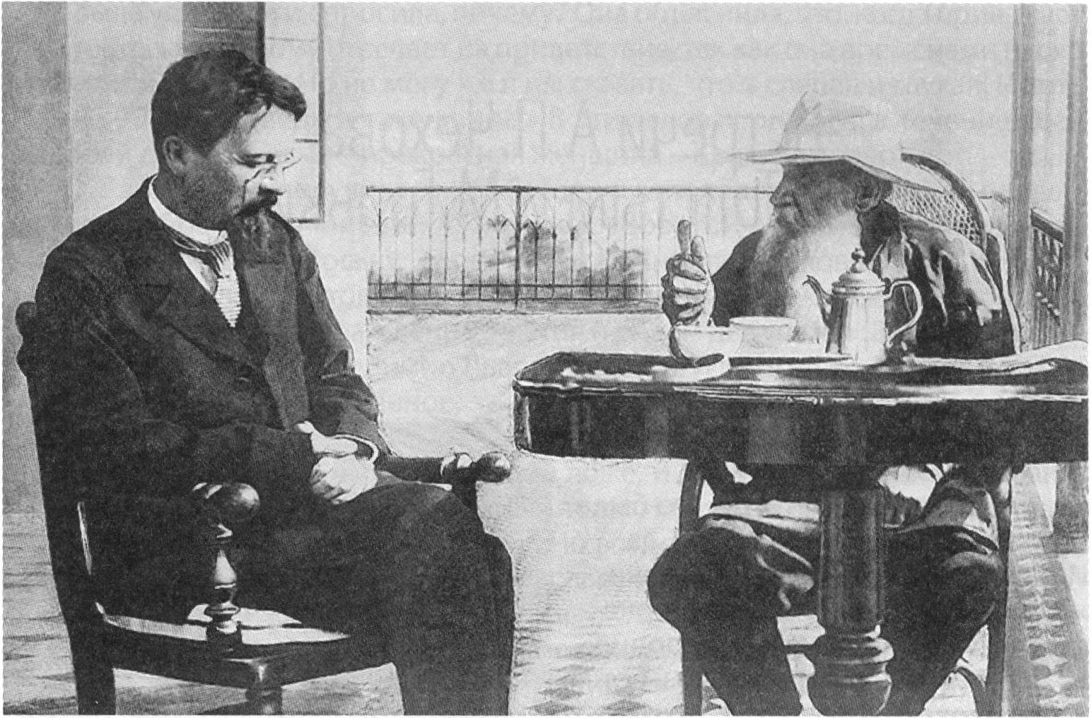 Антон Чехов и Лев Толстой в Ялте, 1901 год