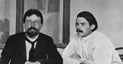Максим Горький и Антон Чехов в Ялте, 1900 год
