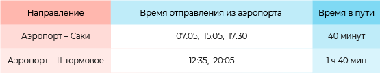 Расписание автобусов с автостанции аэропорта Симферополь в Саки и Штормовое