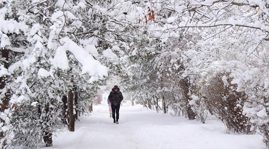 Снег в Симферополе