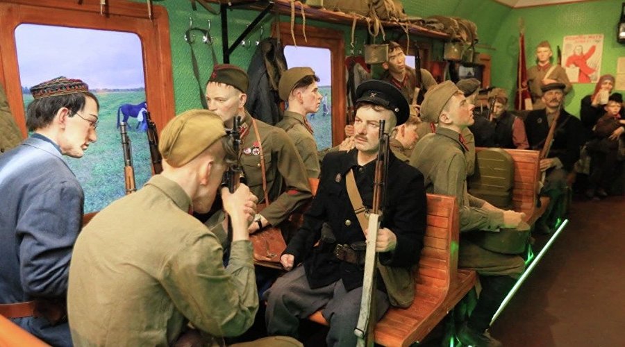 Экспозиция в вагоне «Поезда Победы»