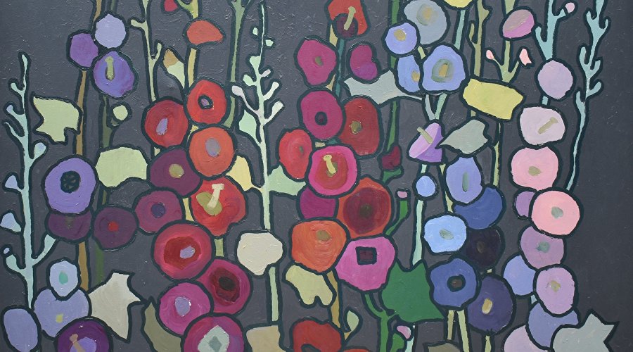 Картина Ирины Николиной «Мальвы»