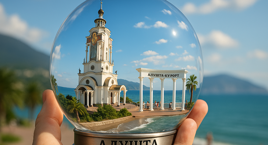 Стеклянный шар с Алуштой