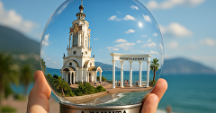 Стеклянный шар с Алуштой
