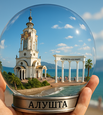 Стеклянный шар с Алуштой