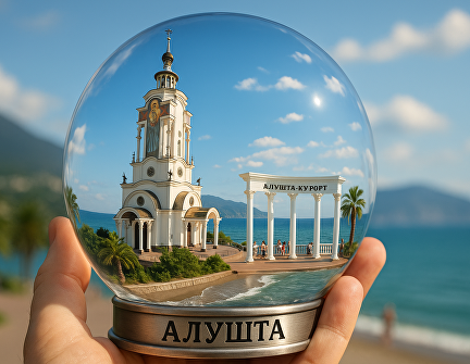Стеклянный шар с Алуштой
