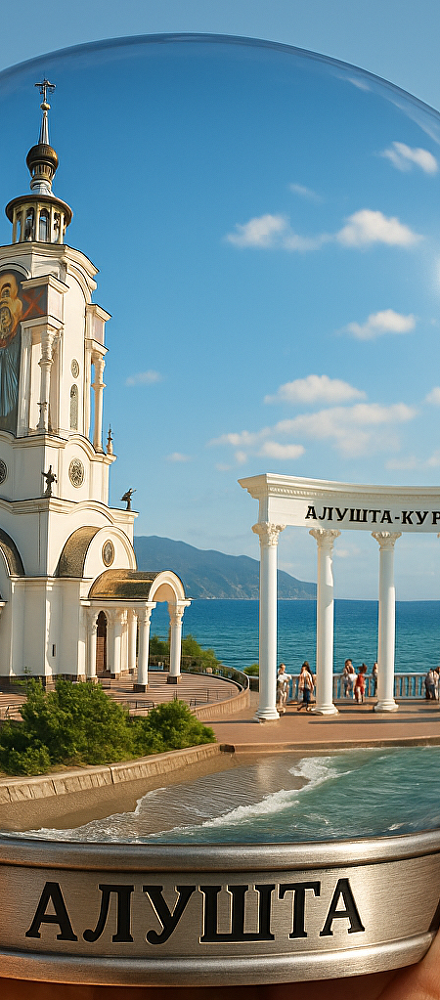 Стеклянный шар с Алуштой