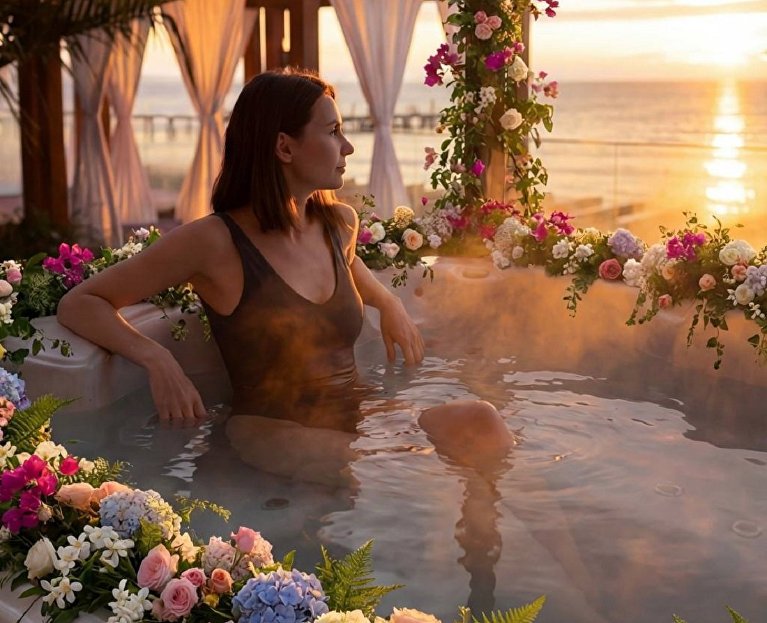 Девушка в джакузи