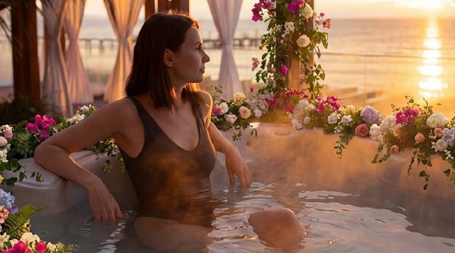 Девушка в джакузи