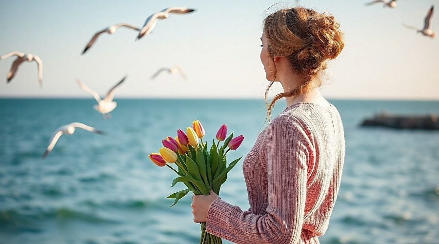 Девушка на берегу моря