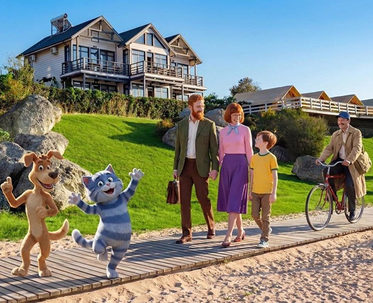 Герои мультсериала «Простоквашино» в отеле Riga Village Resort 
