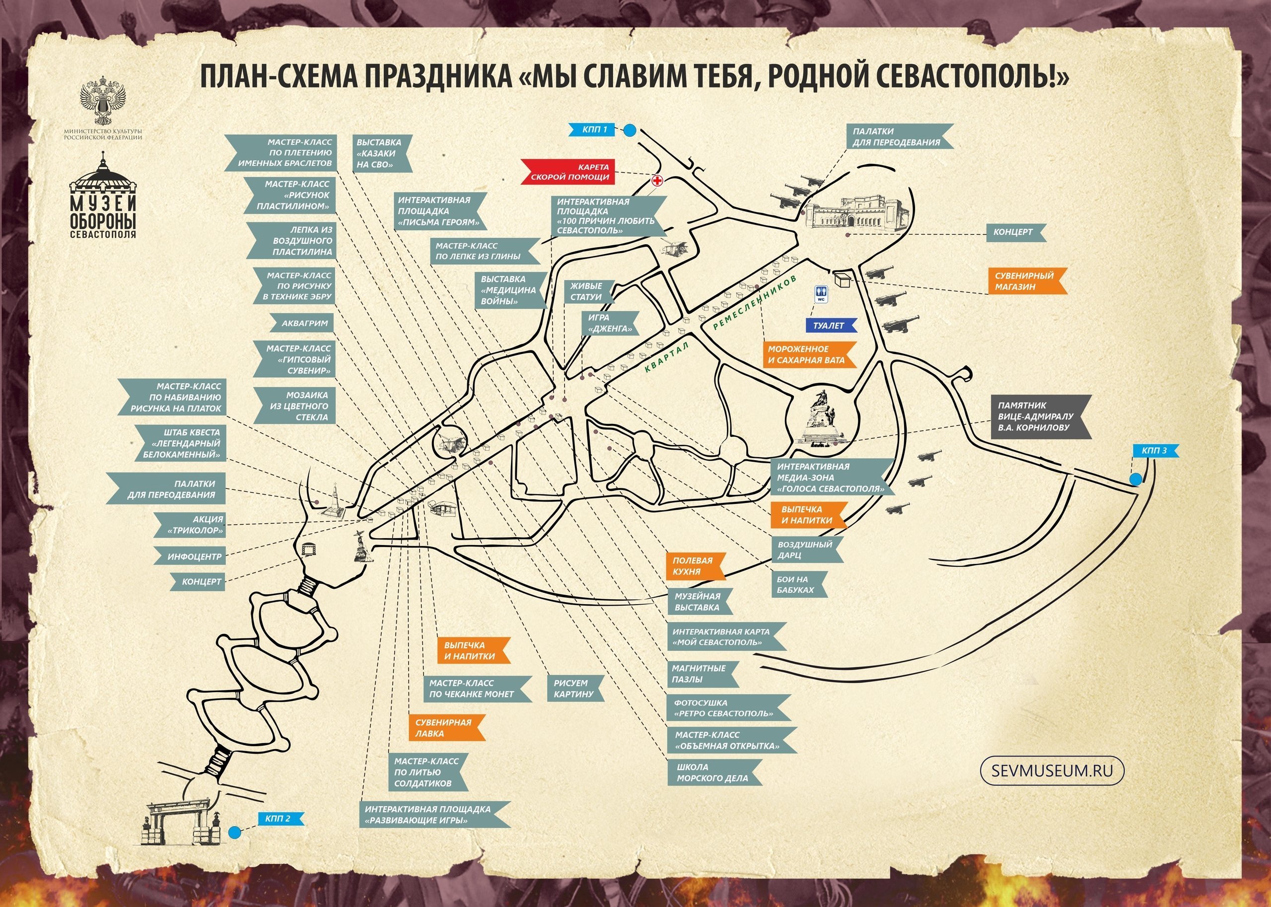 План-схема мероприятия &amp;laquo;Мы славим тебя, родной Севастополь!&amp;raquo; 